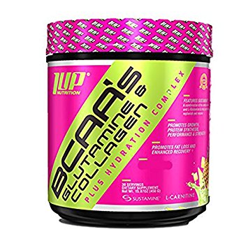 1 UP Nutrition Her BCAA's, Glutamine and Collagen   Hydration Complex, 30 Count (Raspberry Lemonade) 15.87 OZ