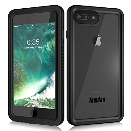 Temdan iPhone 7 plus Waterproof Case with Kickstand and Floating Strap Up to 33ft/10m Waterproof Case for iPhone 7 Plus(5.5inch)