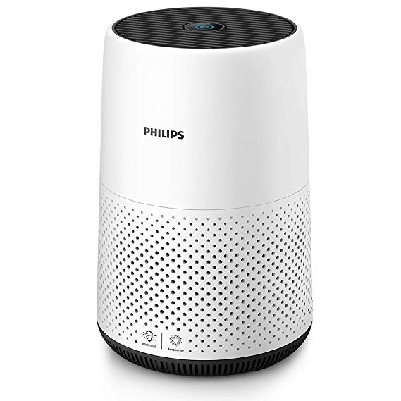 Philips AC0820/30 Series 800 Compact Air Purifier for Small Rooms with Real Time Air Quality Feedback, Anti-Allergen, Reduces Odours and Gases, HEPA Filter, 22 W