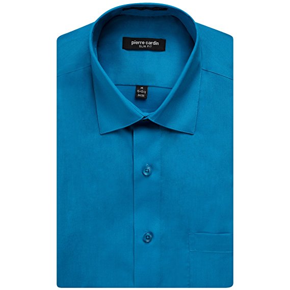 Pierre Cardin Men's Slim Fit Long Sleeve Solid Dress Shirt - Colors
