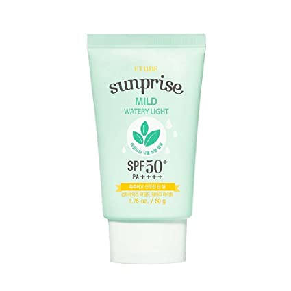 ETUDE Sunprise Mild Watery Light SPF50 /PA    1.7 fl. Oz (50ml) (21AD) | Light Moisturizing Sunblock for Sensitive Skin | Korean Skin Care Products