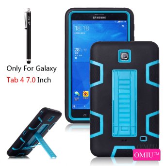 Tab 4 Case Galaxy Tab 4 70-inch case OMIUTM3-Piece In 1 BlackBlue Durable Silicone Plastic Combo Shockproof Case with Kickstand For Samsung Galaxy Tab 4 T230T231T235 Sent Stylus