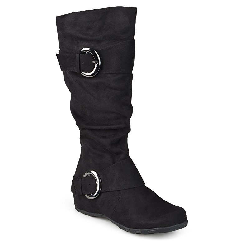 Journee Collection Womens Extra Wide Calf Slouch Buckle Knee High Boots