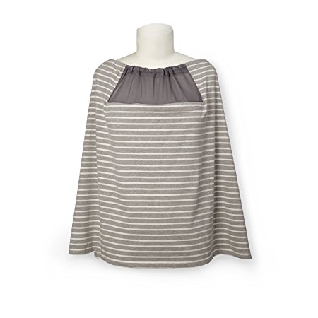 Skip Hop Hide-and-Chic Breastfeeding and Nursing Scarf, Grey Stripe