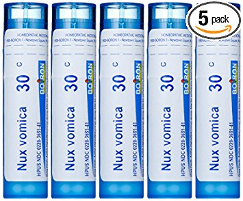 Boiron Nux Vomica 30C (Pack of 5), Homeopathic Medicine for Hangover Relief