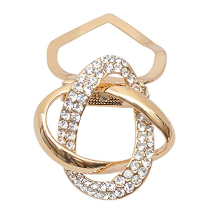 Bluelans® Fashion Gold Plated Rhinestone Scarf Ring Silk Scarf Clip Brooch Pin for Women