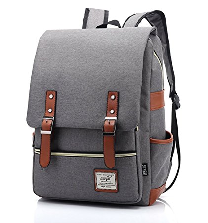 Furivy Unisex Oxford Retro Style Laptop Backpack College School Bag Student Daypack Rucksack
