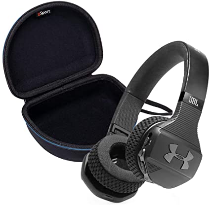 JBL UA Wireless Train On-Ear Sport Headphones Bundle with gSport Deluxe Hardshell Case (Black)