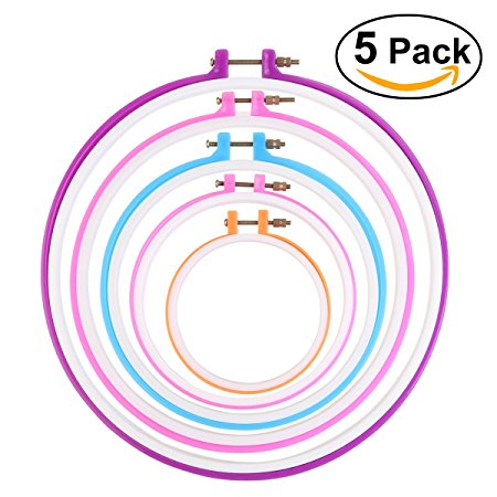 PIXNOR Embroidery Hoops Cross Stitch Hoops Embroidery Quilting Embroidery Circle Set - 5 inch to 10.71 inch
