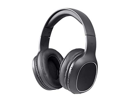 Monoprice BT-200 Bluetooth Over Ear Headphone - Black | Lightweight, Designed for Comfort, On Ear Controls & Built-in Microphone