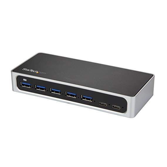 StarTech.com USB C Hub - 7 Port - USB-C to 5X USB-A and 2X USB-C - Charging Station - Powered USB Hub - USB Port Hub - USB Type C Hub