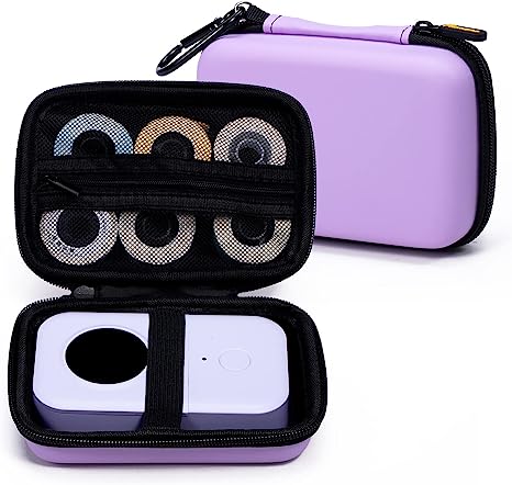 Phomemo Label Printer Case Hard Carry Case Compatible D30/Q30S/D35/M110/M02 Label Printer, Label Maker Labeler Storage Holder,Purple