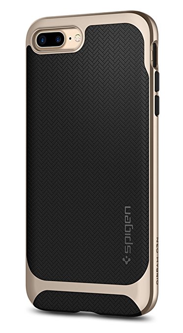 Spigen Neo Hybrid Herringbone iPhone 8 Plus Case / iPhone 7 Plus Case with Hard Bumper Frame for Apple iPhone 8 Plus (2017) / Apple iPhone 7 Plus (2016) - Champagne Gold