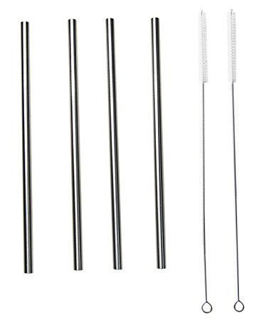 ESK Collection® 4 Straight Straws with 2 Cleaning Brushes