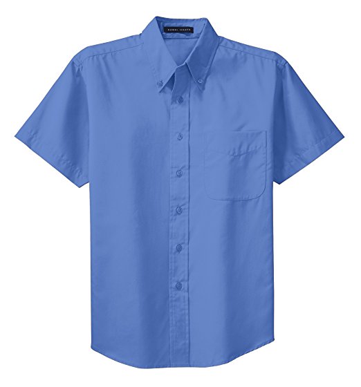 KAMAL OHAVA Big & Tall Men's Short Sleeve Wrinkle Free Button Down Work Shirt