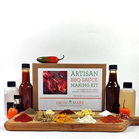 Artisan DIY BBQ Sauce Making Kit by Grow and Make - Create 3 Barbecue Sauce Recipes at Home