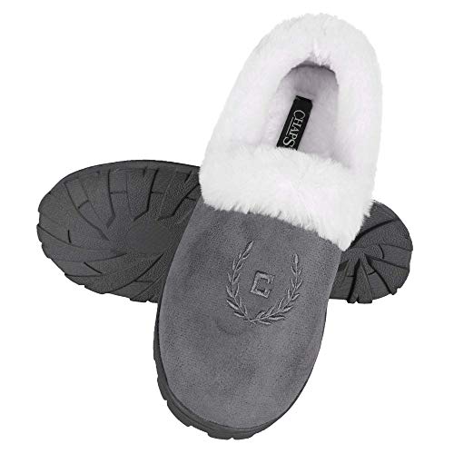 Chaps Women's House Slipper Moccasin Warm Fuzzy Memory Foam Micro Suede Indoor Outdoor Comfort