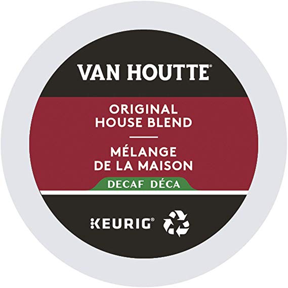 Van Houtte Original House Blend Decaf Single Serve Keurig Certified Recyclable K-Cup pods for Keurig brewers, 12 Count