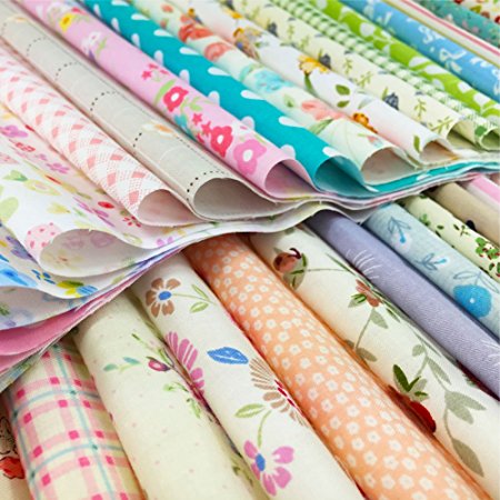 flic-flac Quilting Fabric Squares 100% Cotton Precut Quilt Sewing Floral Fabrics for Craft DIY (6 x 6 inches, 120pcs)