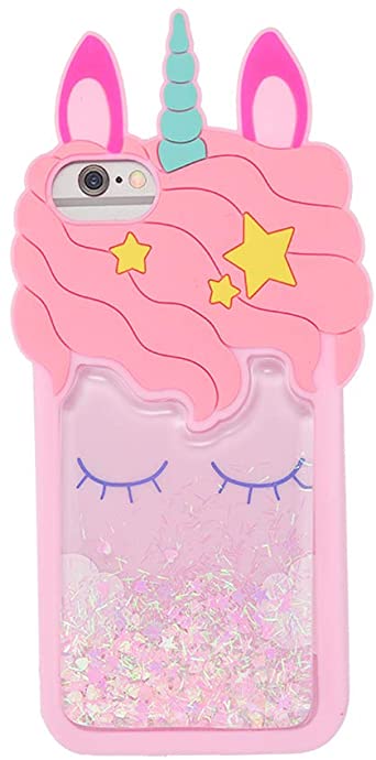 Quicksand Unicorn iPod Touch 7(2019)/Touch 5/Touch 6 Case,Awin 3D Cute Unicorn Dynamic Liquid Bling Glitter Soft Silicone Rubber Case for iPod Touch 5/Touch 6/iPod Touch 7(2019)(Quicksand Unicorn)