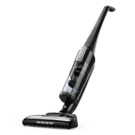 Eufy HomeVac Lightweight Cordless Upright-Style Vacuum Cleaner, 28.8V 2200 mAh Li-ion Battery Powered Rechargeable Bagless Stick and Vacuum with Wall Mount - Black