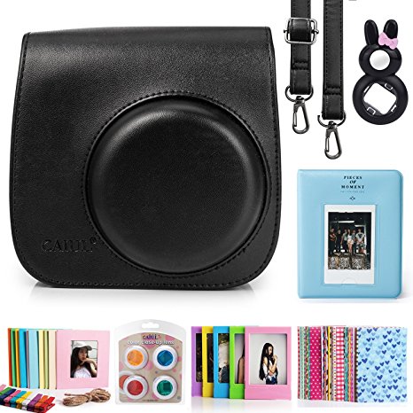 CAIUL 7 in 1 Instax Mini 8/8  Accessory Bundles Set (Black Mini 8 Case/ Album/ Lens/ Filters/ Film Frames/ Hang Frames/ Film Sticker)