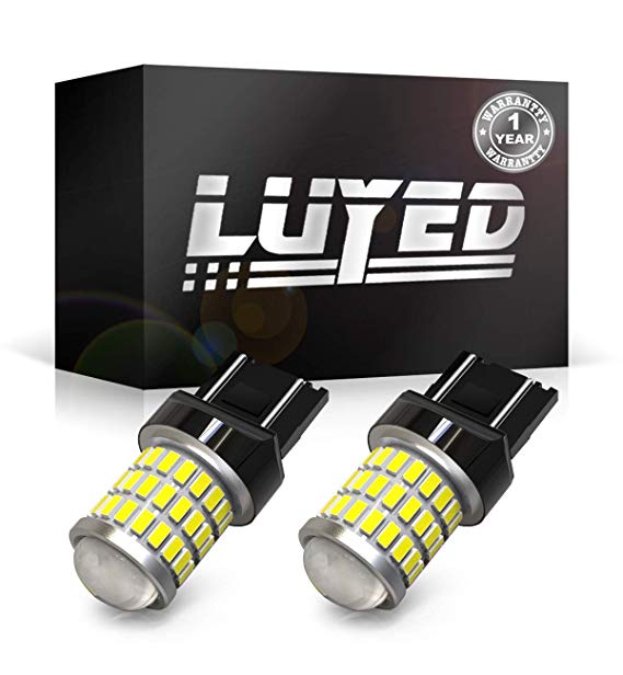 LUYED 2 x Super Bright 9-30v 7440 7443 T20 LED Bulbs Used For Back Up Reverse Lights,Turn Signal Lights,Brake Lights,Tail lights,Xenon White