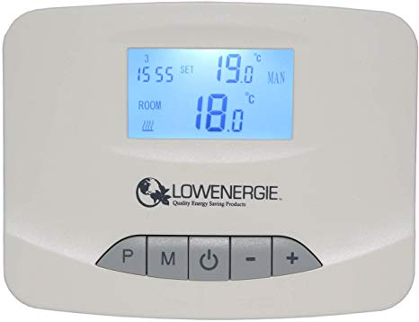 Lowenergie Digital Wireless Programmable Room Thermostat RF Stat 7 day Heating Timer Energy Saving