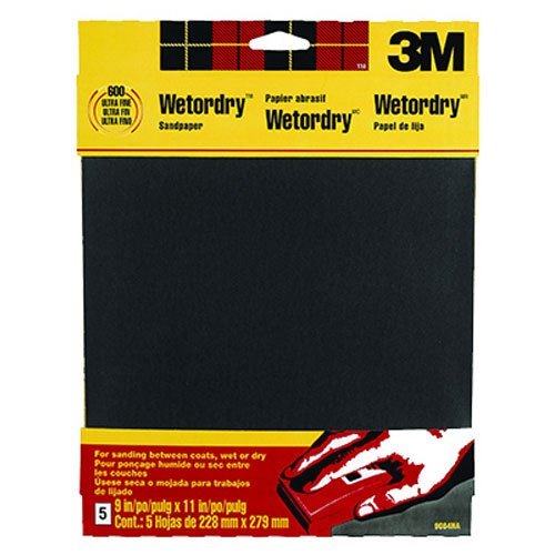 3M Wetordry Sandpaper, Very Fine Grit, 9-Inch by 11-Inch, 5-Sheet