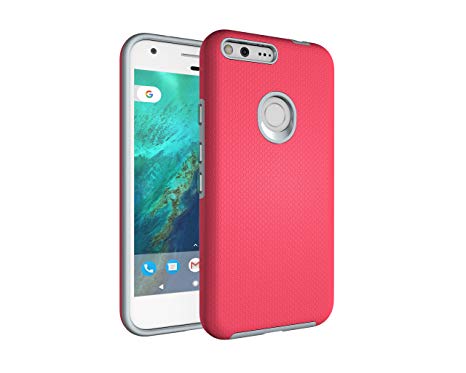 Google Pixel XL Case,Berry (TM) [Non-Slip] [Drop Protection] [Shock Proof] [Dual Lawyer] Hybrid Defender Armor Full Body Protective Rugged Holster Case Cover for Google Pixel XL Hot Pink