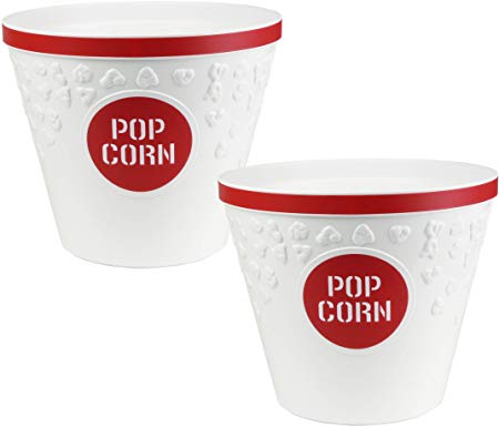 Hutzler Popcorn Buckets, set of 2, Red