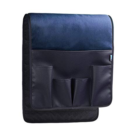 BCP Dark Blue Color Velvet Sofa Couch Chair Armrest Soft Caddy Organizer Holder for Remote Control, Cell Phone, Book, Pencil