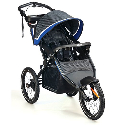 Kolcraft Sprint Pro Jogging Stroller -16" Air-Filled Fixed Front Wheel, Lightweight,Hand Brake, 3 Seat Positions (Sonic Blue)