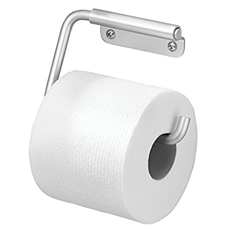 mDesign Rustproof Aluminum Wall Mount Toilet Paper Holder for Bathroom - Silver