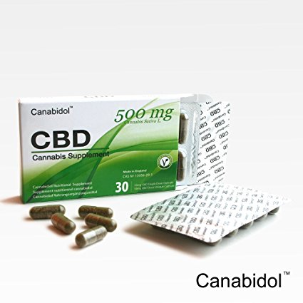 Canabidol CBD Oral Capsule 15,000mg Pure Cannabis Sativa L. (500mg x 30 Capsules) - 300mg Pure CBD Cannabidiol - 30 Single Dose Vegan Capsules - Decarboxylated CBD Hemp
