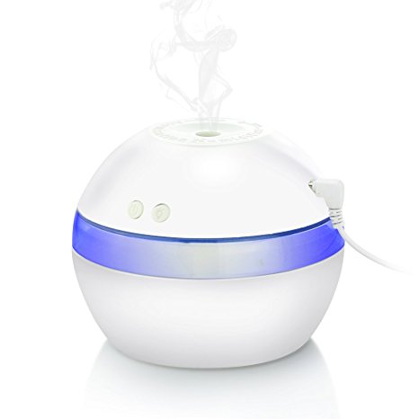 Color You 300ml Ultrasonic Cool Mist Humidifier with Auto Shut Off, Whisper-quiet Operation and Night Light Function Air Diffuser for Headache, Sinus Infection, Eyes, Throat (white)
