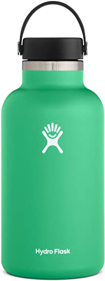 Hydro Flask Water Bottle - Stainless Steel & Vacuum Insulated - Wide Mouth 2.0 with Leak Proof Flex Cap - 64 oz, Spearmint