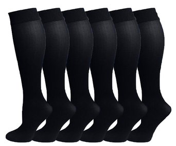 6 Pairs Women's Opaque Spandex Trouser Knee High Socks Queen Size 10-13