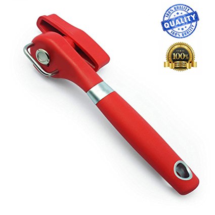 Safety Kitchen Can Opener, Eagle Smooth Edge, Side Cut Manual Jar Opener, FDA Approved. Sharp Easy Turn Design with Anti Slip Handle. Lid Lifter that Won't Touch Food