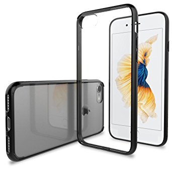 iPhone 7 Case, LUVVITT [ClearView] Hybrid Scratch Resistant Back Cover with Shock Absorbing Bumper for Apple iPhone 7 - Black