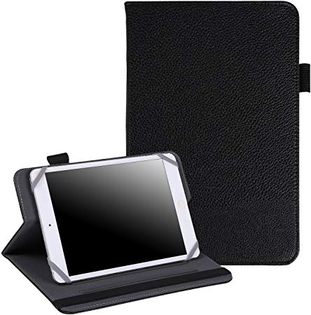 HDE 7"-8" Tablet Case Universal Protective Folio Stand Cover for iPad Mini 7-8" Touchscreen Tablets (Black)