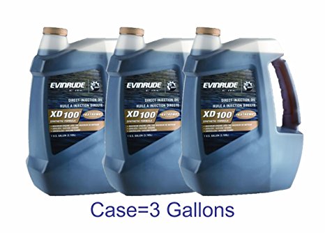 Evinrude Johnson 764357 E-TEC XD 100 2-Cycle Oil, 1-Gallon (Pack of 3)