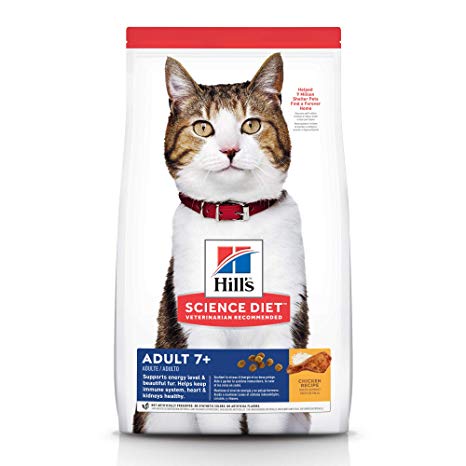 Hill's Science Diet Dry Cat Food, Adult 7  for Senior Cats, Chicken Recipe