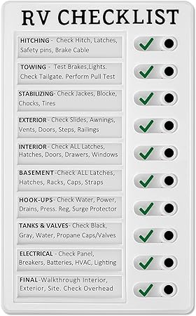 RV Checklist Board to Do List Boards Plastic Chore Chart Memo Checklist Boards with Slider Portable Daily Affairs Checklist Detachable Schedule Planner Board for Home Office Check Items Accessories