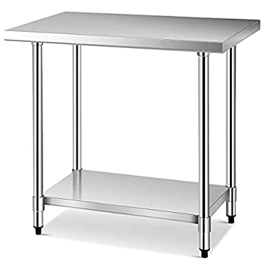 Eight24hours New 24" x 36" Stainless Steel Commercial Kitchen Work Food Prep Table