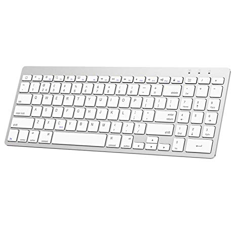 OMOTON Upgraded Ultra-Slim Bluetooth Keyboard with Numeric Keypad, Compatible with iOS Devices(iPhone/iPad/iPad Pro/iPad Air/iPad Mini) and MacBook [Version 10.0 or Above], Apple Edition, White