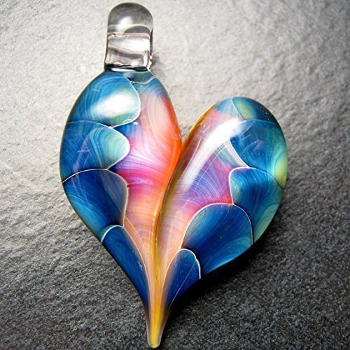 Heart pendant - Beautiful Glass Heart Pendant - Lampwork necklace pendant focal handmade by Boomwire Glass jewelry