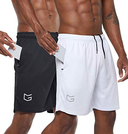 G Gradual Men's 7" Workout Running Shorts Quick Dry Lightweight Gym Shorts with Zip Pockets