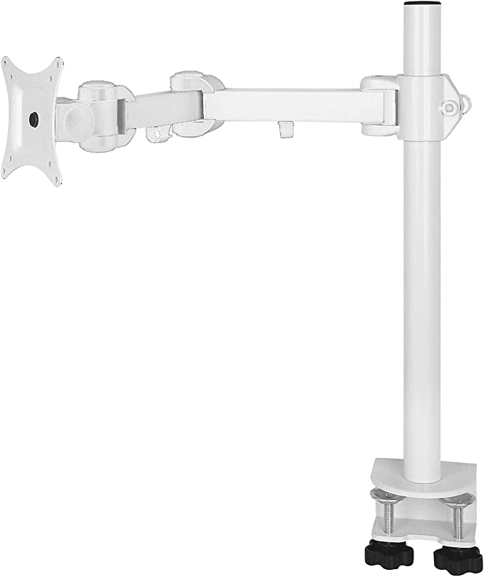 MDM11SA Single Monitor Arm Stand w/ Desk Mount Clamp & Grommet, Heavy-duty for 19"-32" LCD up to 10Kg in white