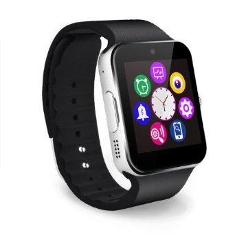 Tagital T6 Bluetooth Smart Watch Wrist Watch with Camera For Android IOS Smart Phone Samsung S5  Note 2  3  4 Nexus 6 HTC Sony Huawei and Other Android Smart Phones Silver